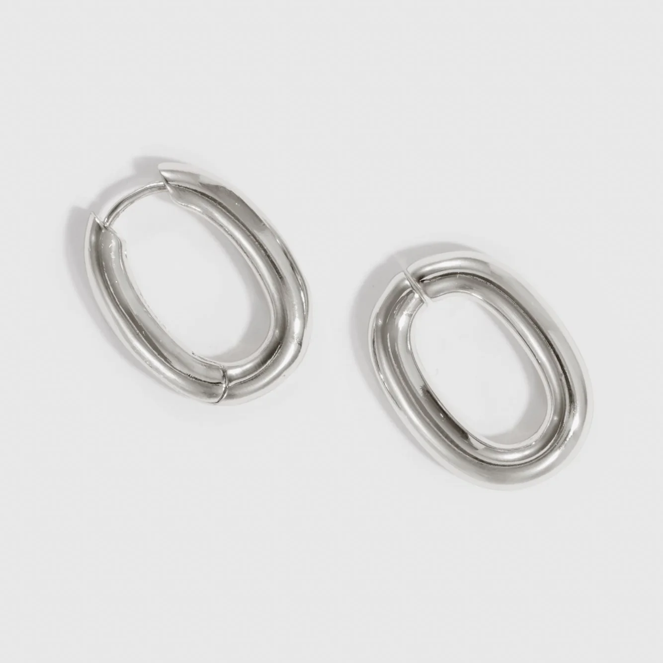 Oval Link Bare Pendant Hoops - Image 6