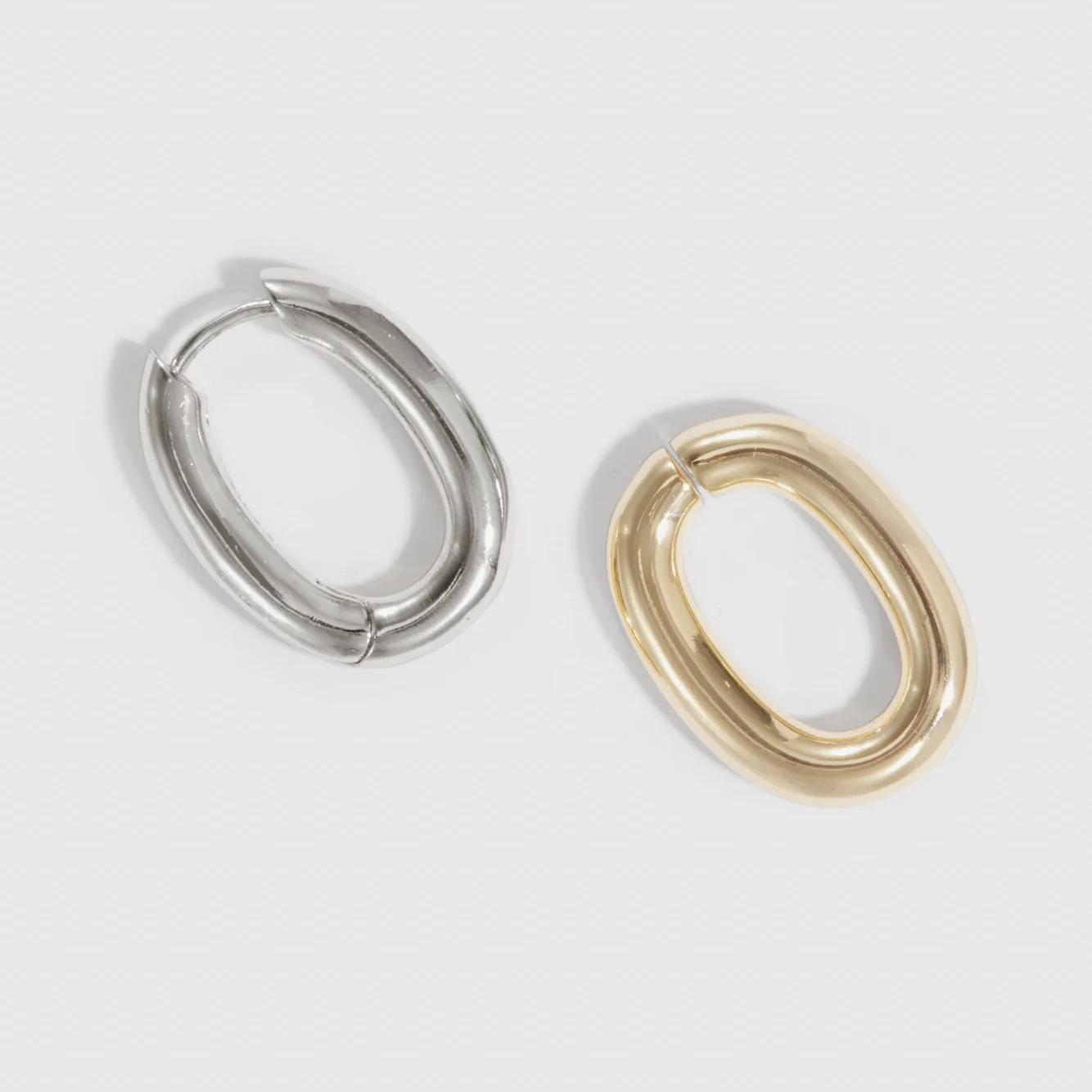 Oval Link Bare Pendant Hoops - Image 3