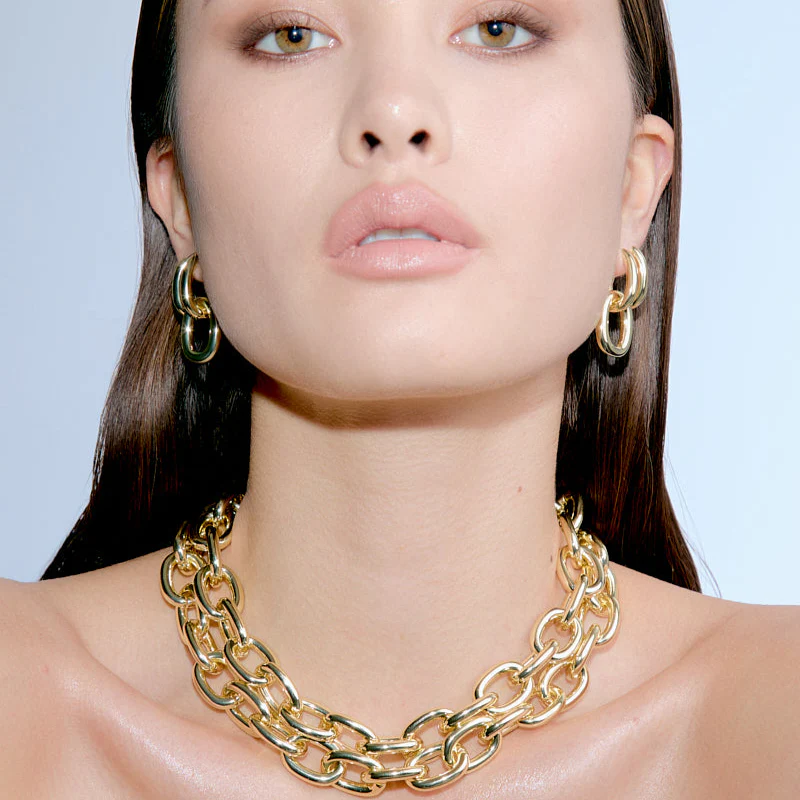Oval Link Bare Pendant Hoops - Image 3