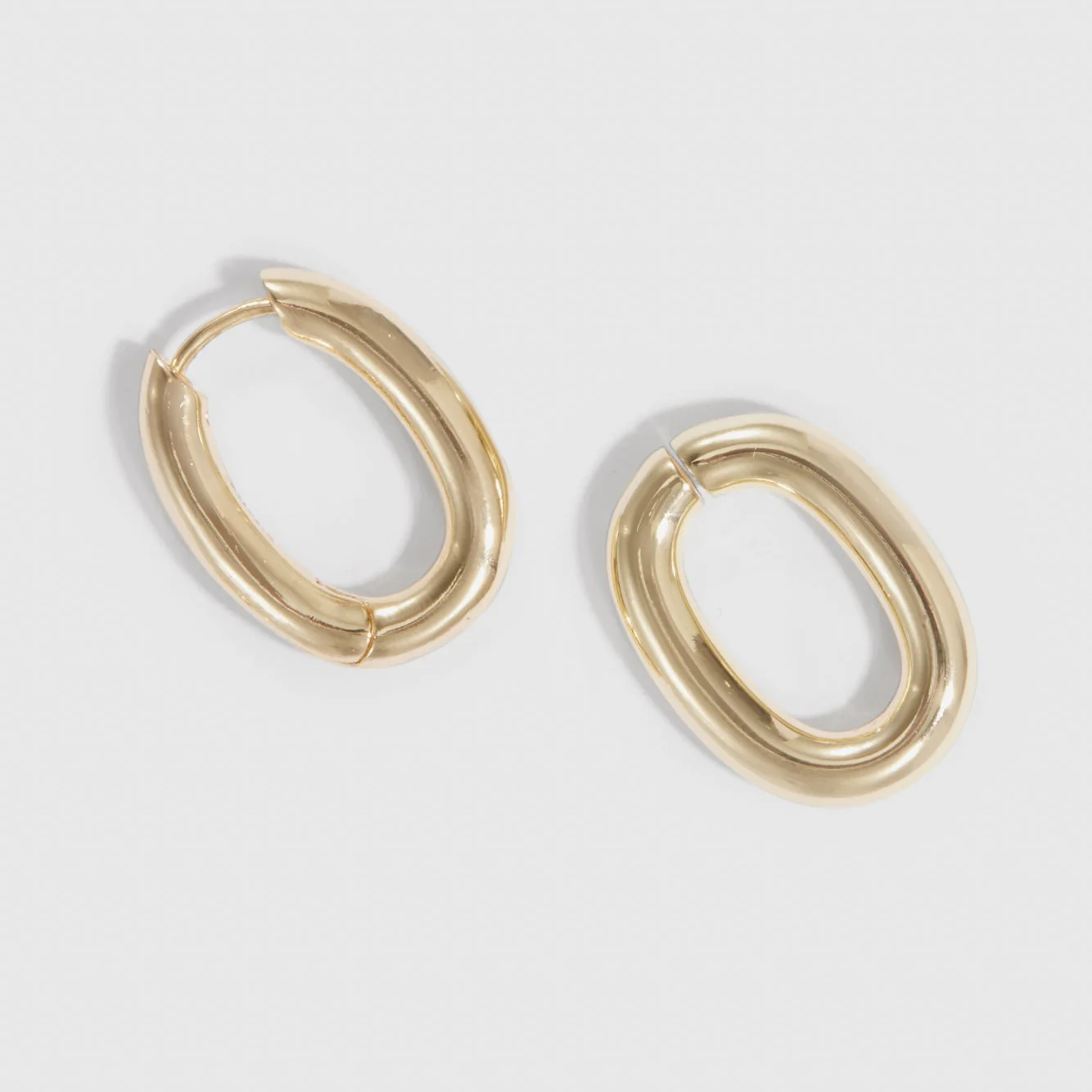 Oval Link Bare Pendant Hoops - Image 4
