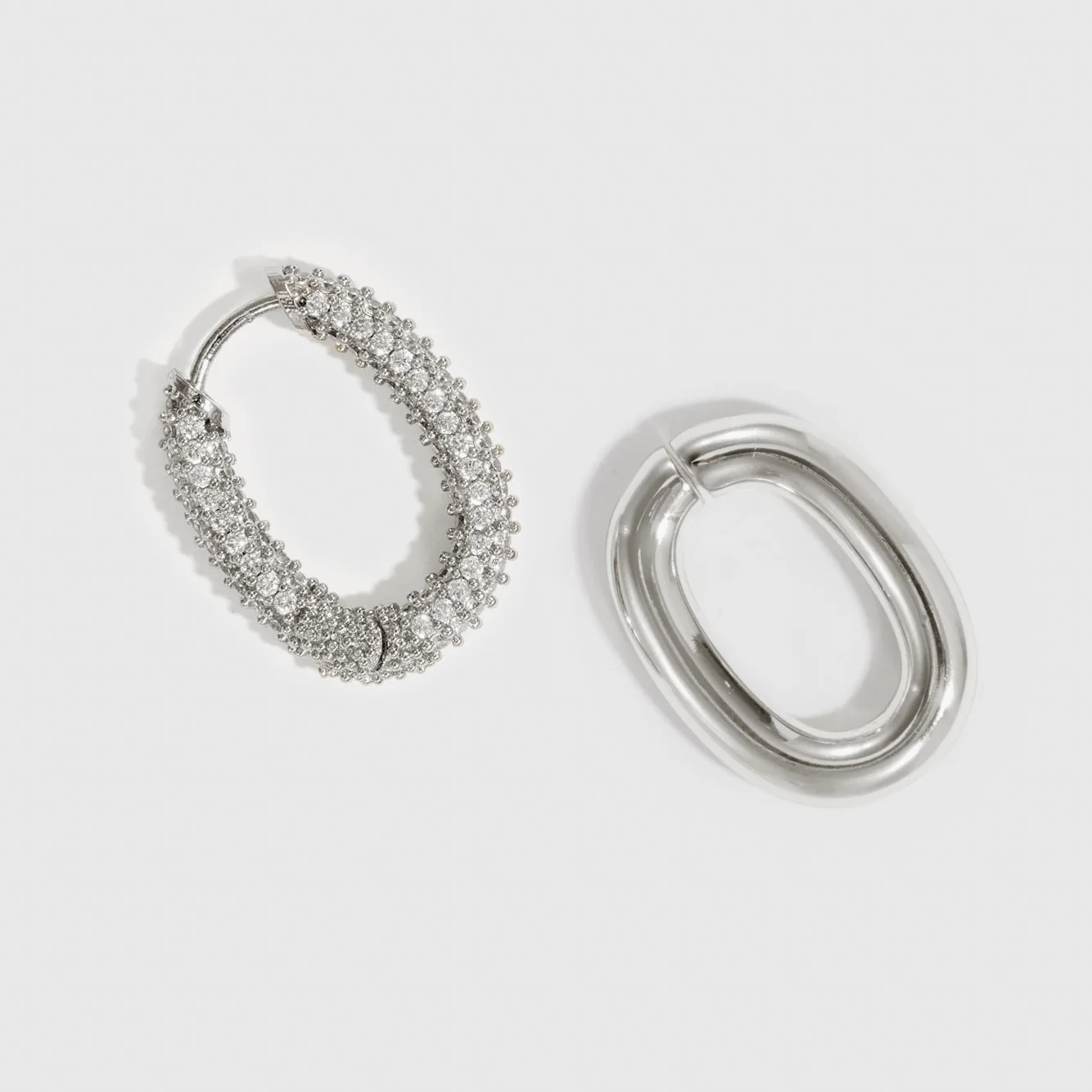 Oval Link Pendant Hoops - Image 4
