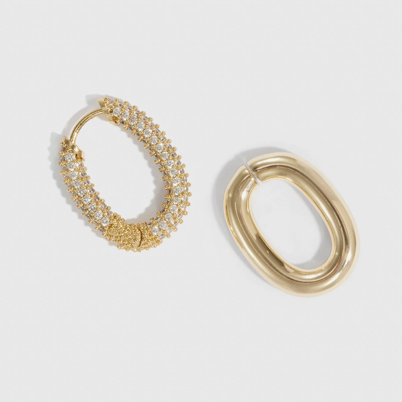 Oval Link Pendant Hoops - Image 4