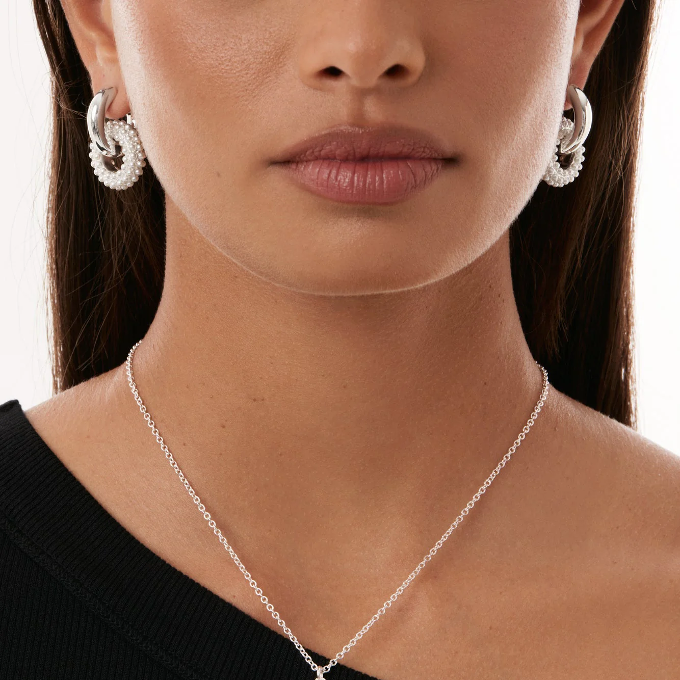 Pearl Pavé Convertible Huggies - Image 3