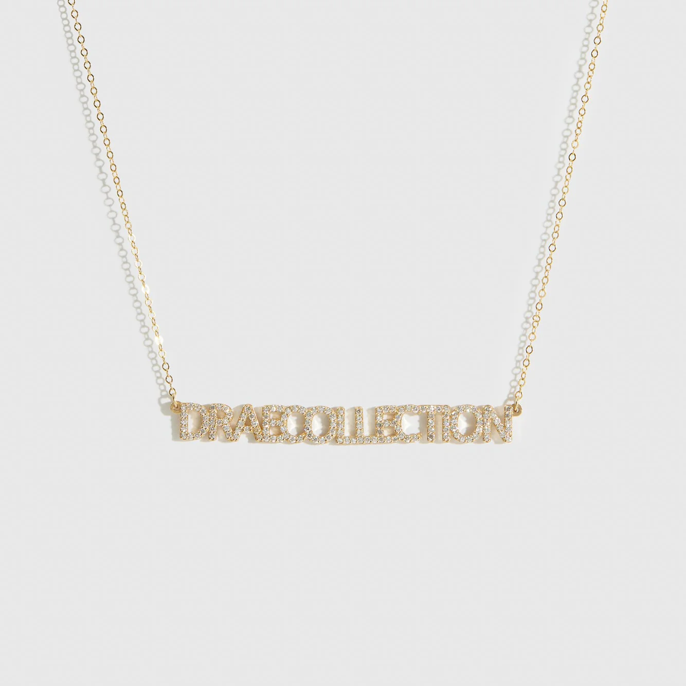 Personalized Pavé Block Font Nameplate Necklace - Image 6