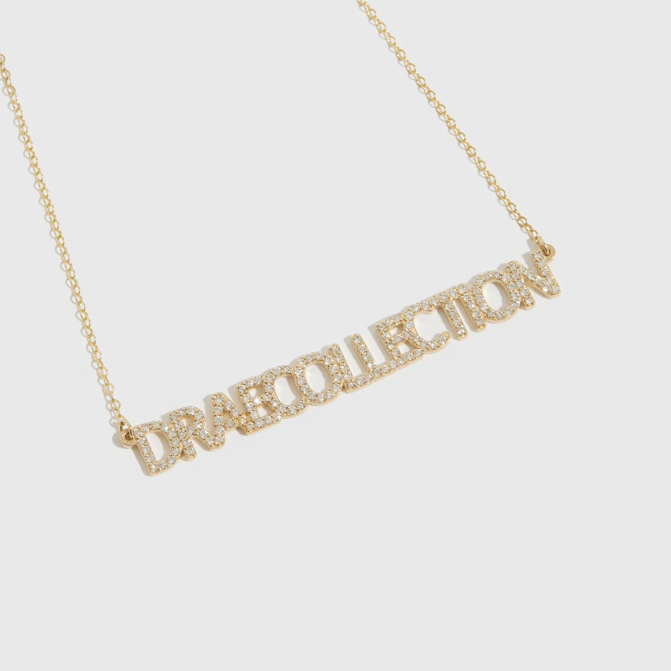 Personalized Pavé Block Font Nameplate Necklace - Image 7
