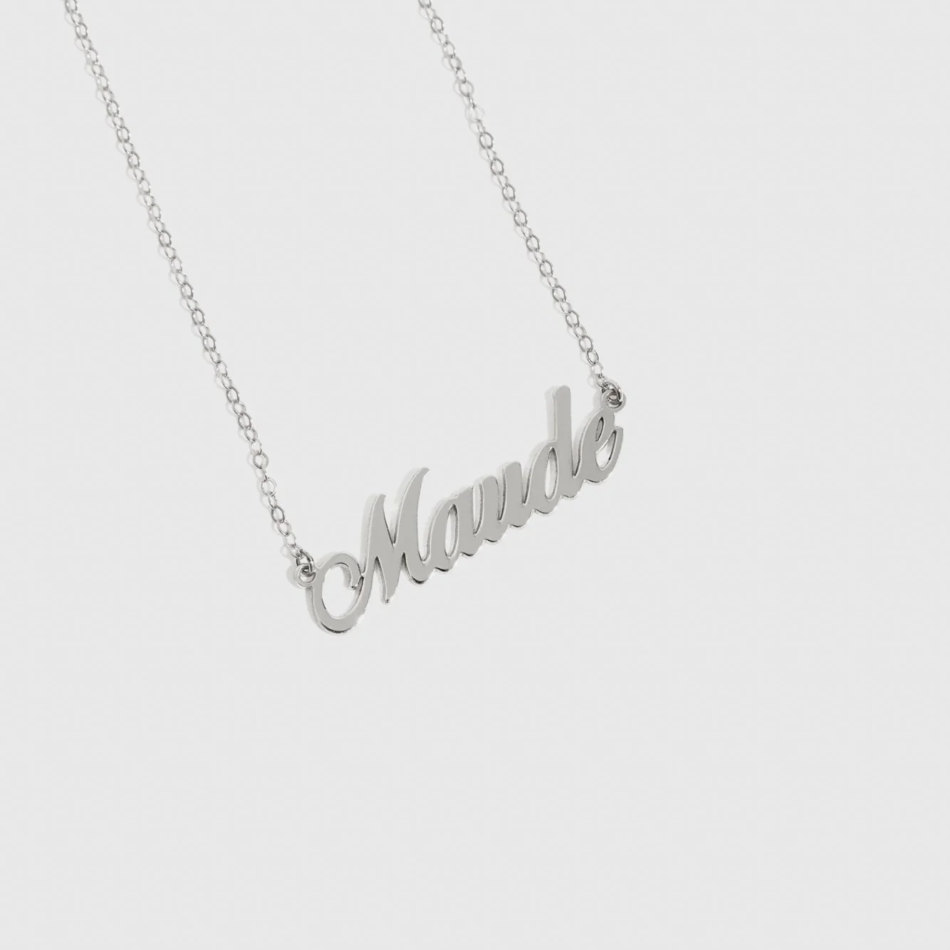 Personalized Cursive Font Nameplate Necklace - Image 4