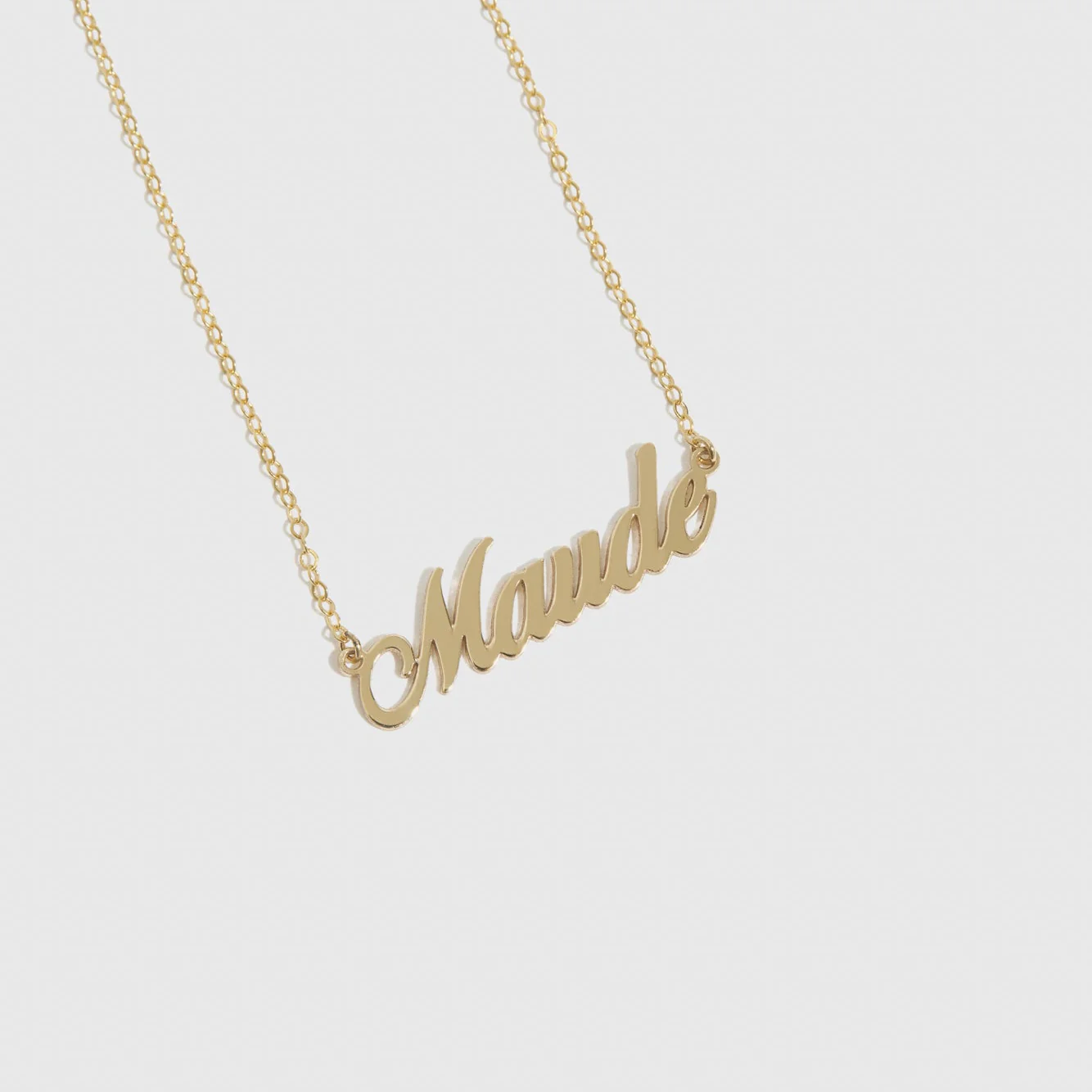 Personalized Cursive Font Nameplate Necklace - Image 4
