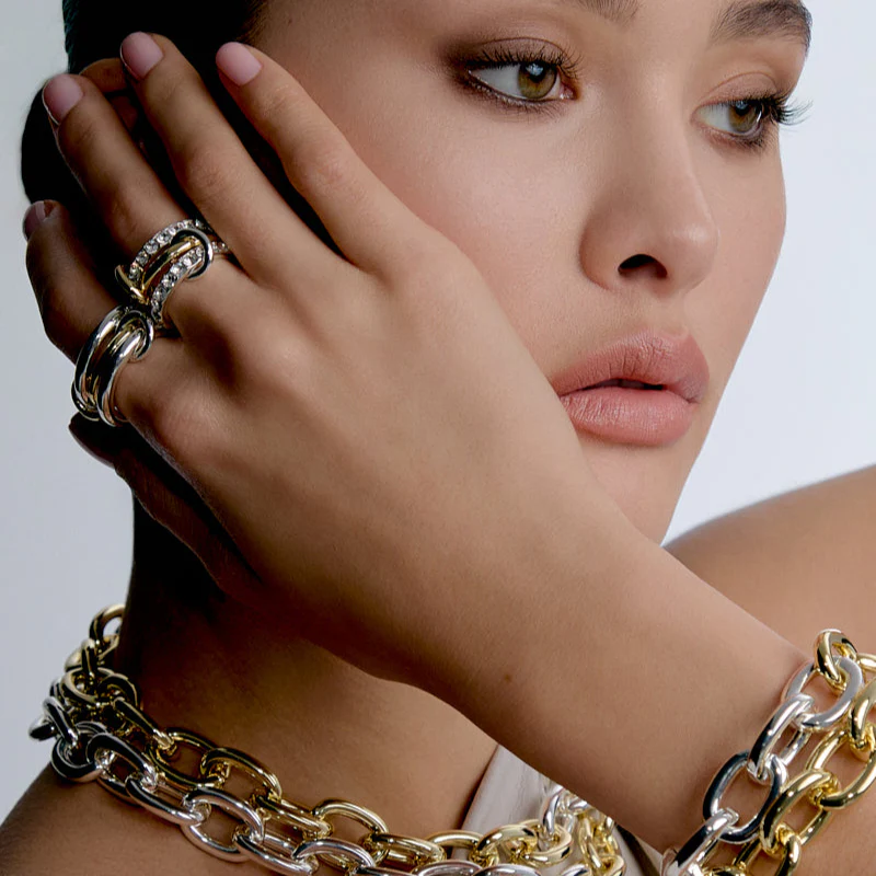 Quintuplet Interlocking Bare Links Ring - Image 5