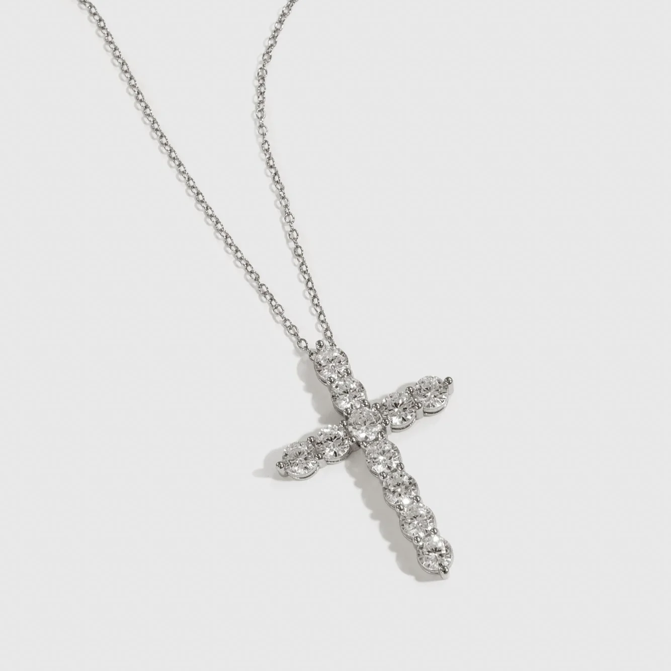 Regular Dainty Pavé Cross Necklace - Image 3