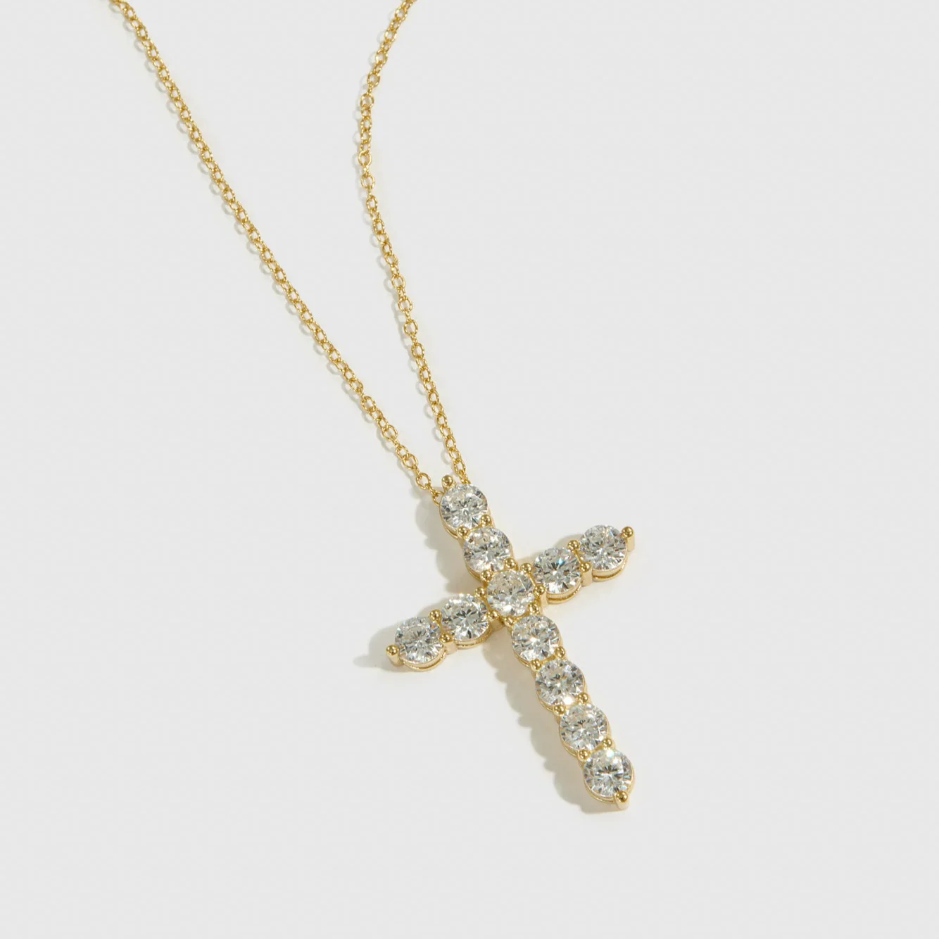 Regular Dainty Pavé Cross Necklace - Image 4