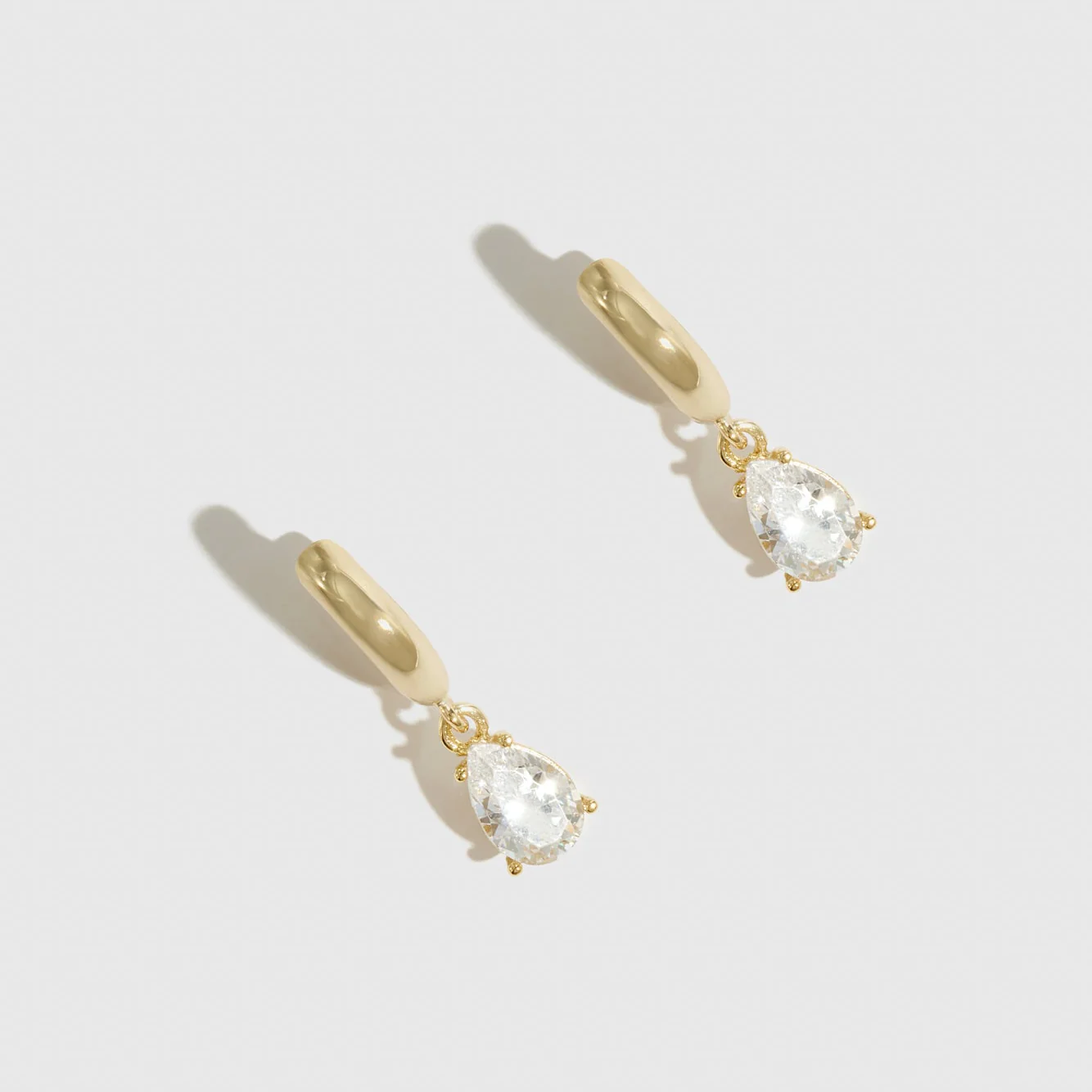 Regular Teardrop Solitaire Huggies