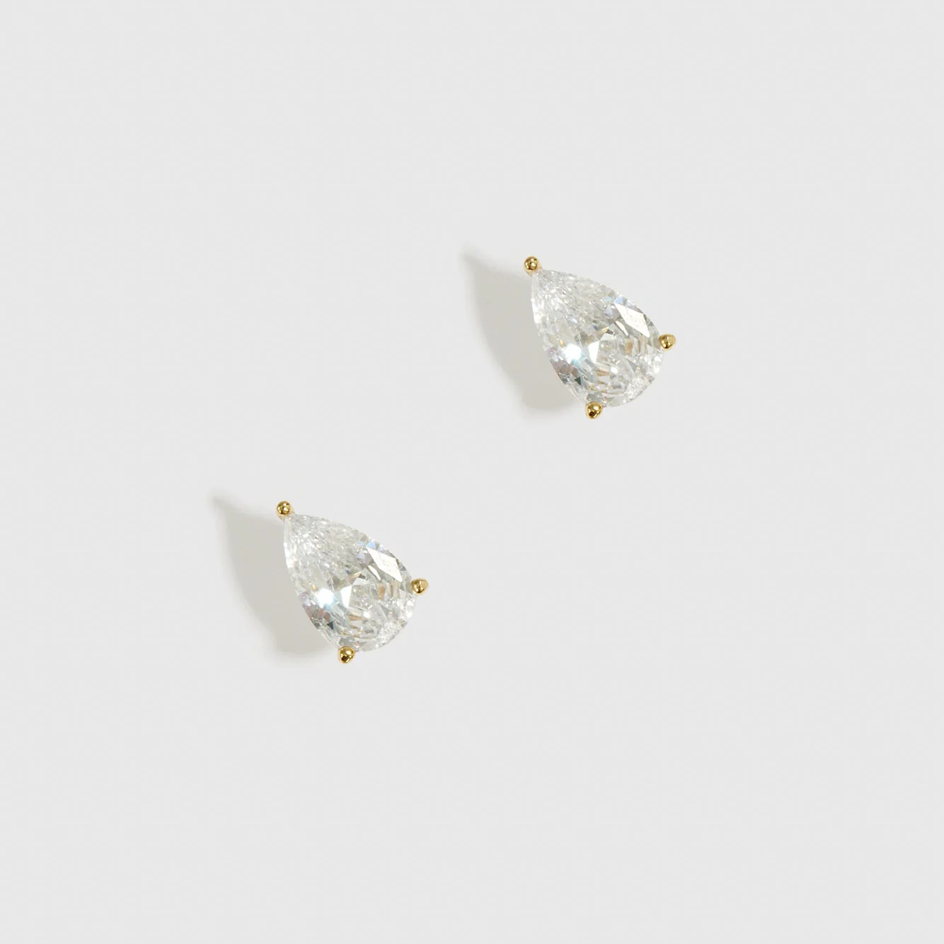 Regular Teardrop-Cut Solitaire Stud Earrings