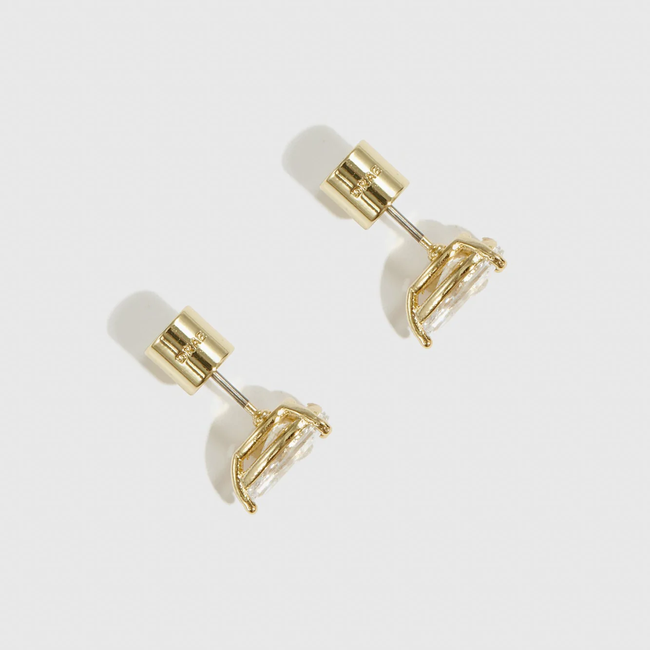 Regular Teardrop-Cut Solitaire Stud Earrings - Image 3