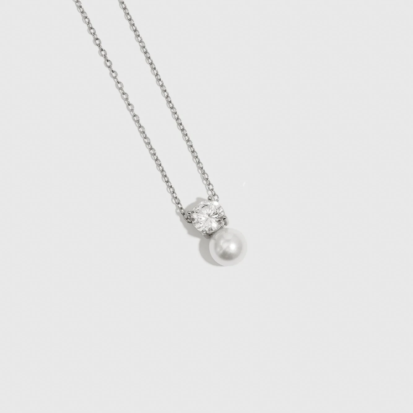Round-Cut & Pearl Necklace - Image 2