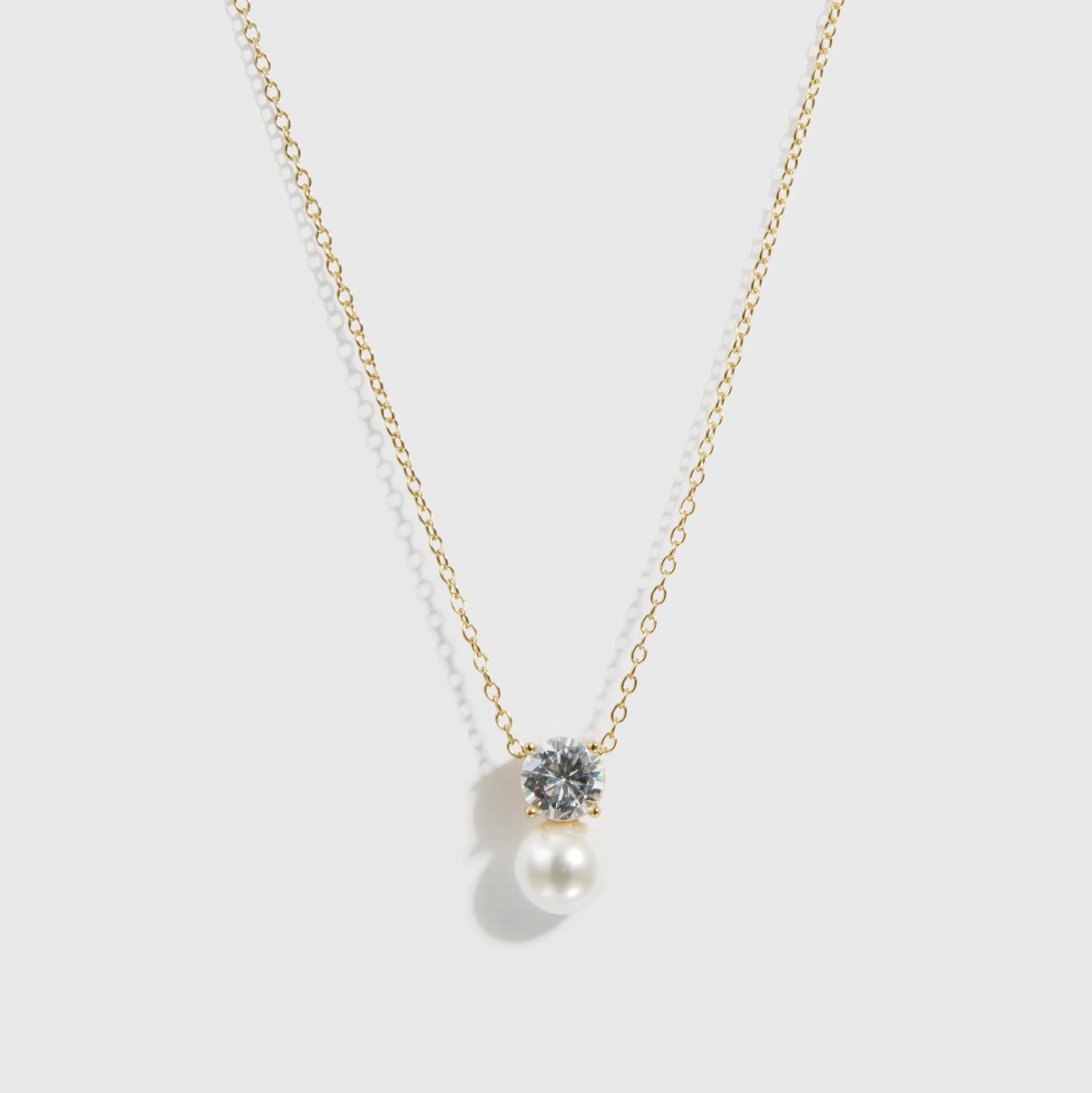 Round-Cut & Pearl Necklace