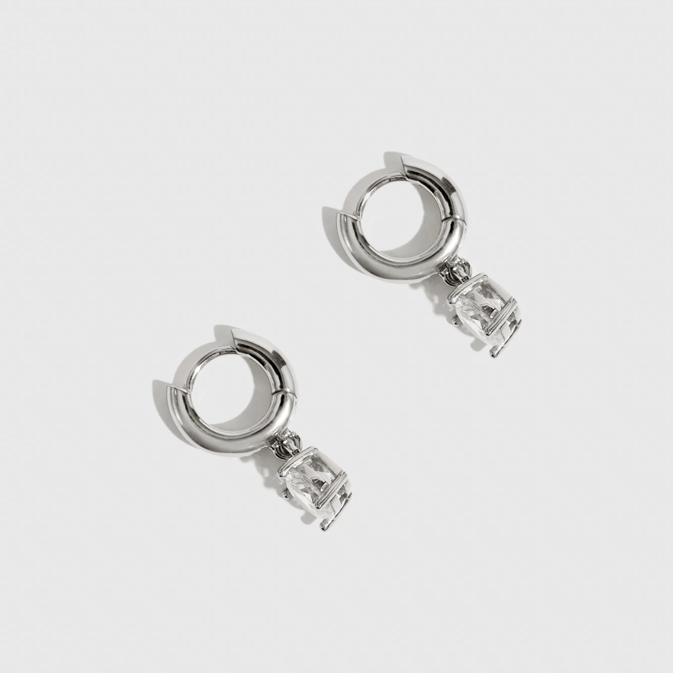 Round-Cut Solitaire Huggies - Image 3