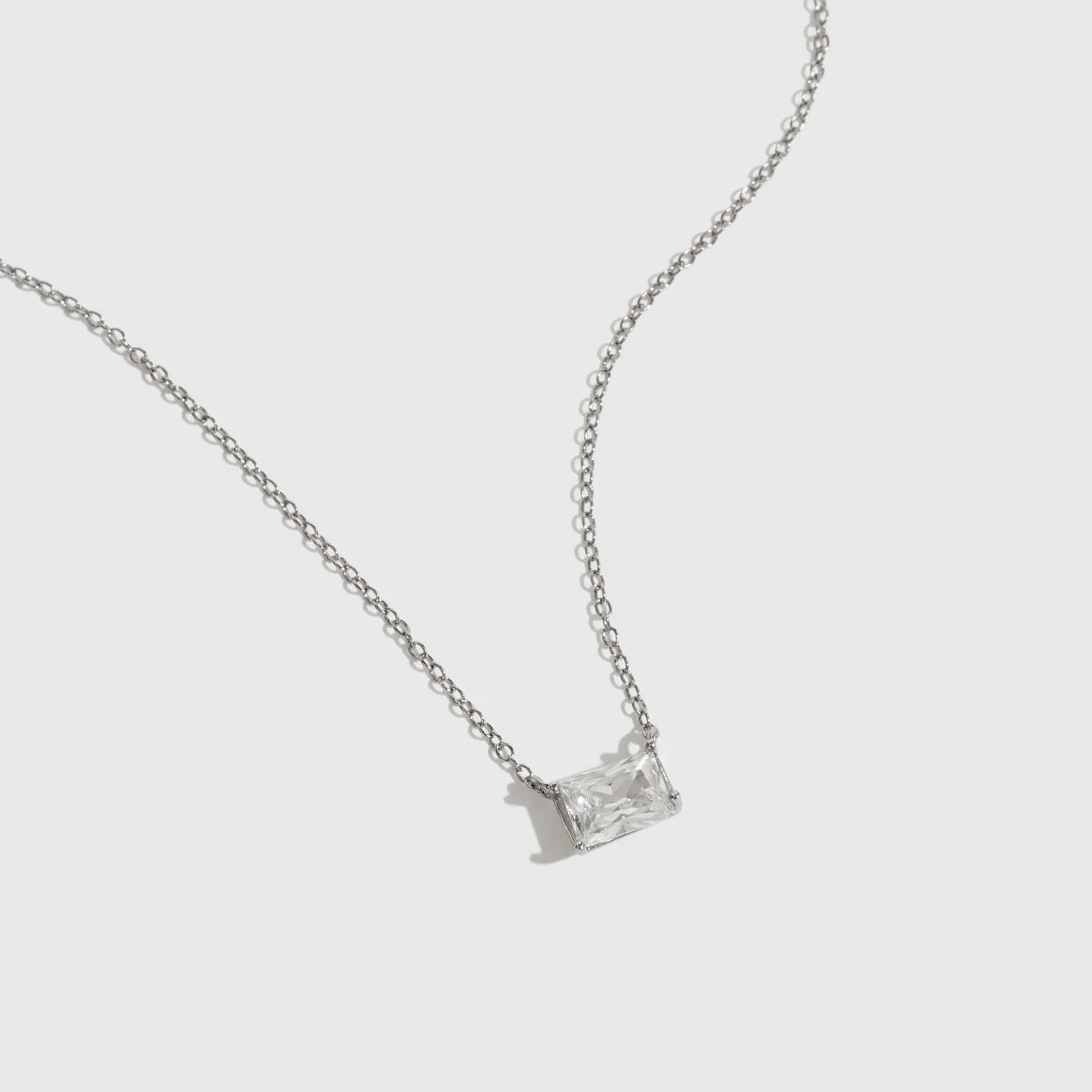 Baguette-Cut Solitaire Necklace - Image 5