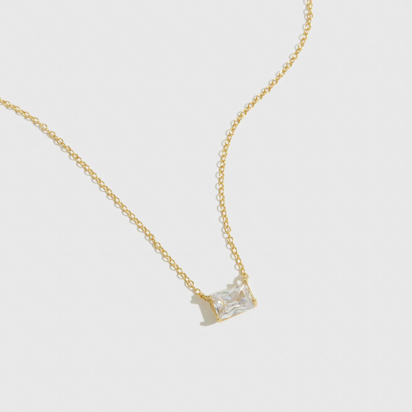 Baguette-Cut Solitaire Necklace - Image 5