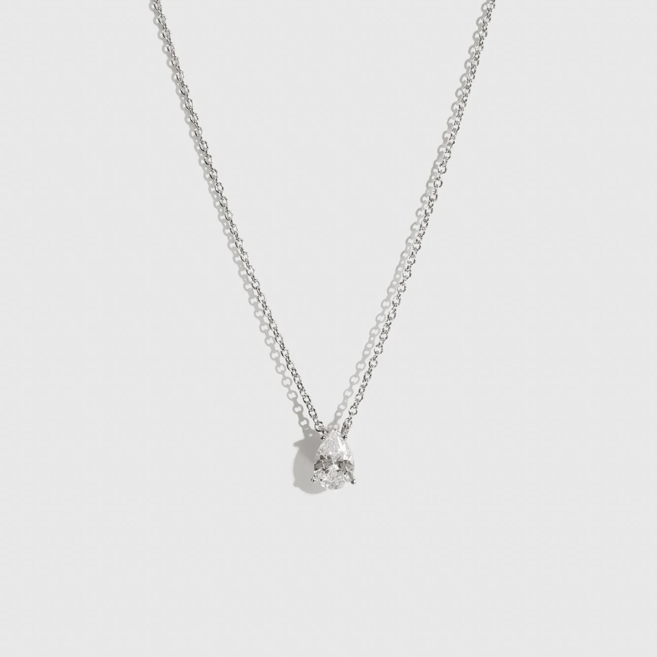 Mini Teardrop-Cut Solitaire Necklace