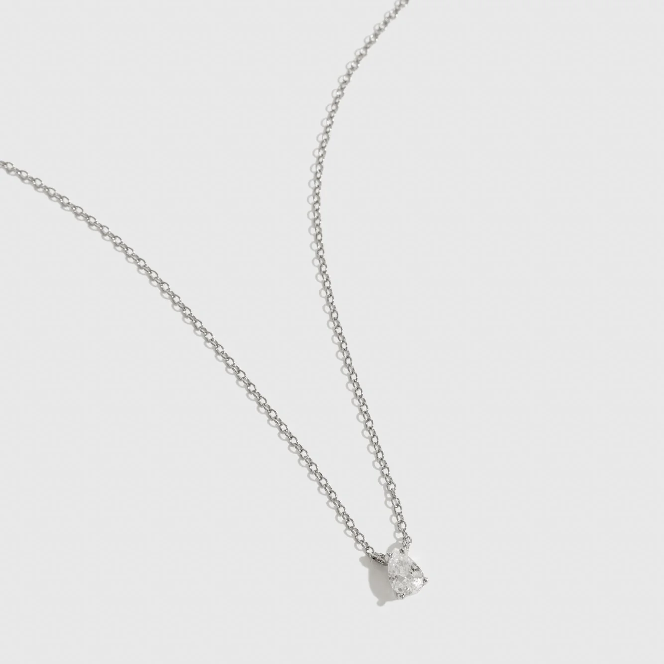 Mini Teardrop-Cut Solitaire Necklace - Image 4