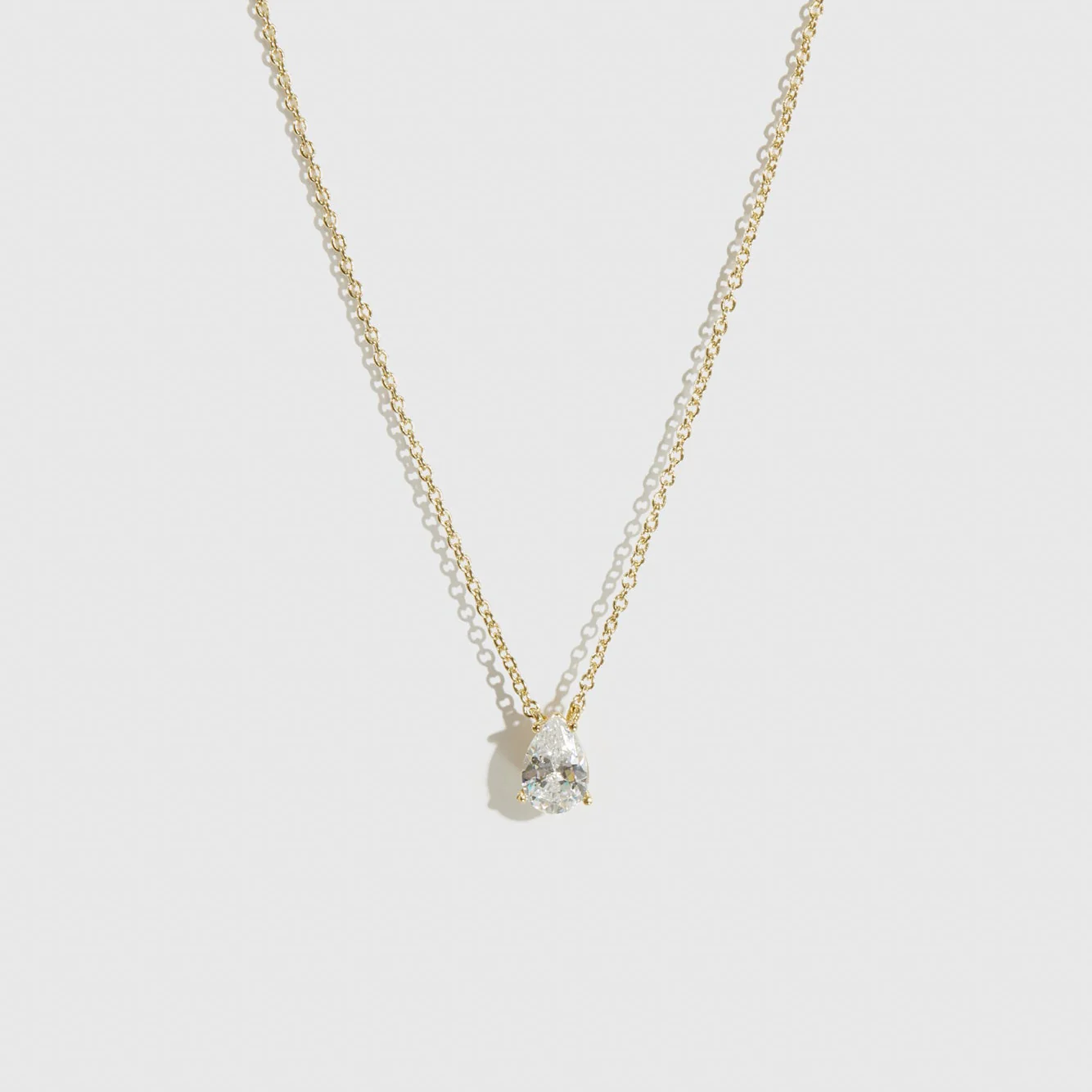 Mini Teardrop-Cut Solitaire Necklace