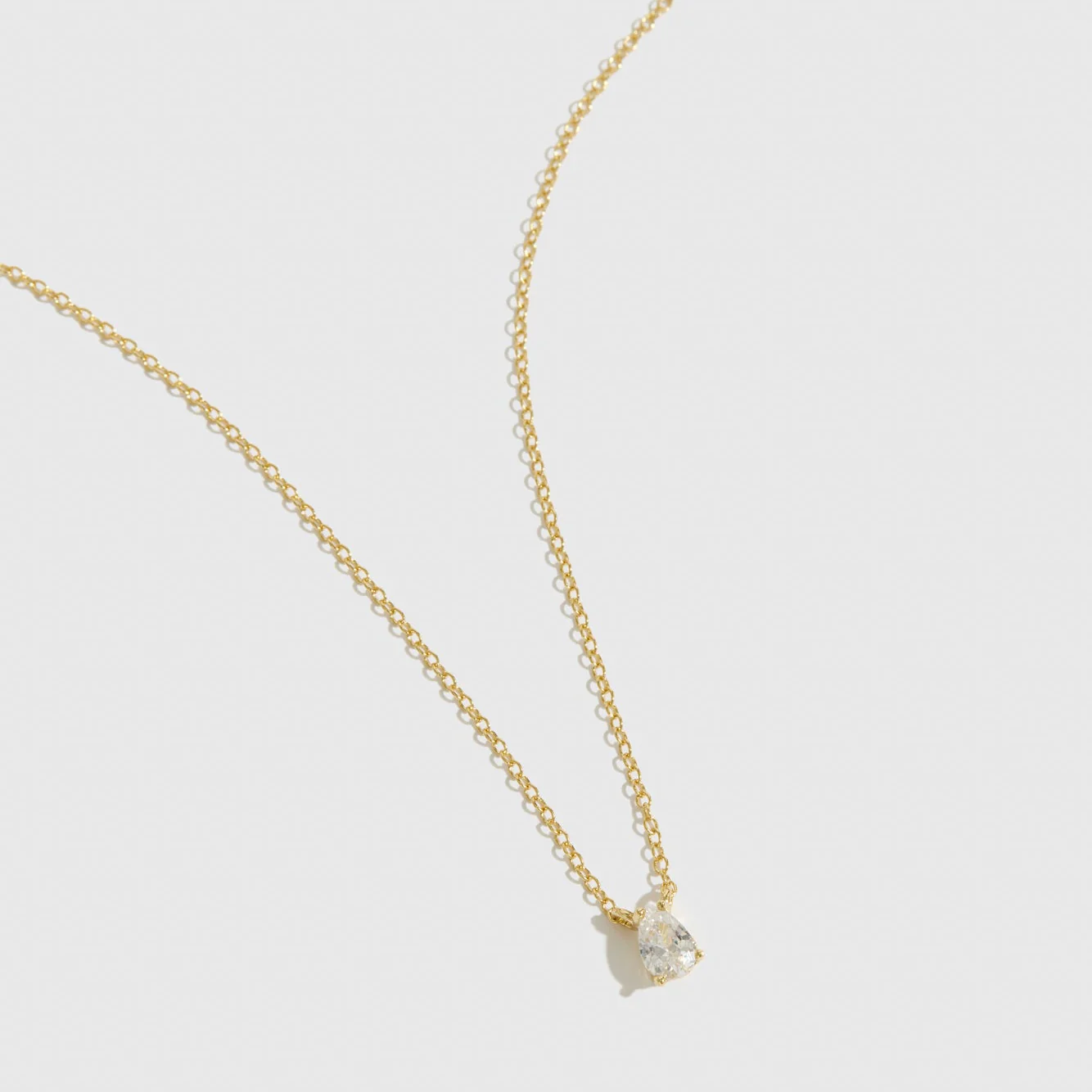 Mini Teardrop-Cut Solitaire Necklace - Image 4