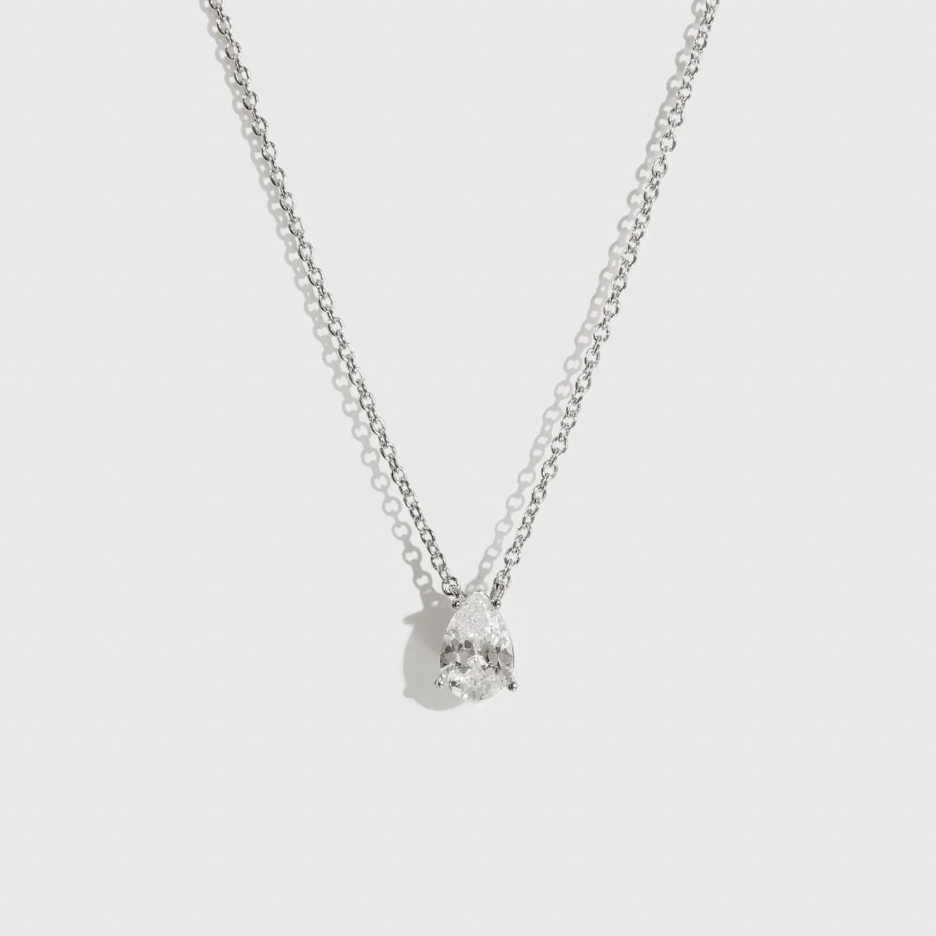 Regular Teardrop-Cut Solitaire Necklace