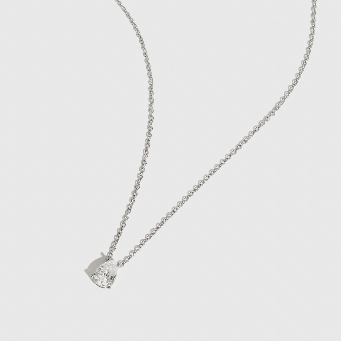 Regular Teardrop-Cut Solitaire Necklace - Image 4