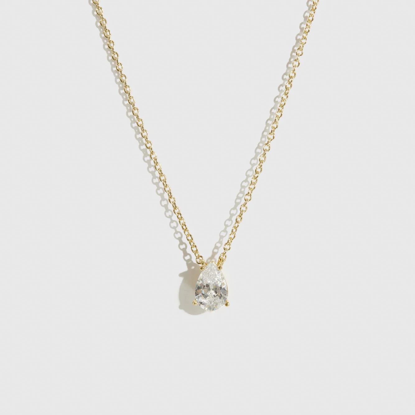 Regular Teardrop-Cut Solitaire Necklace