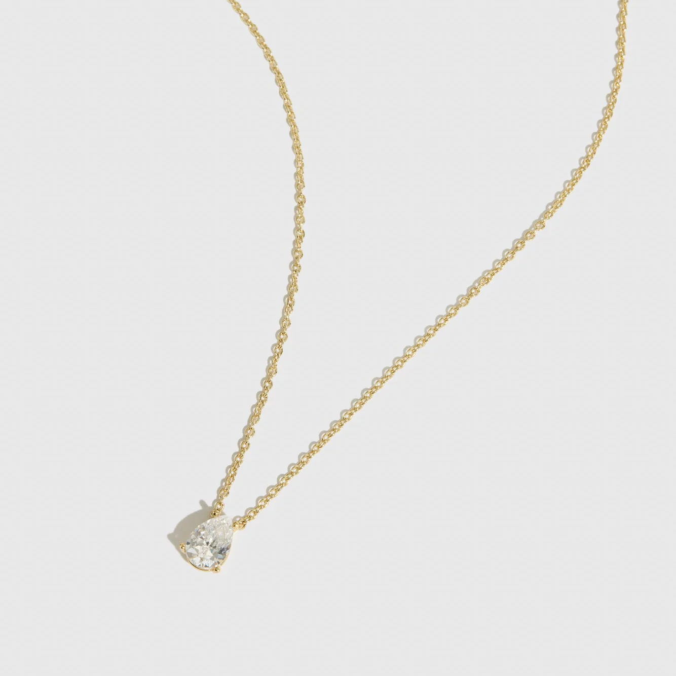 Regular Teardrop-Cut Solitaire Necklace - Image 4