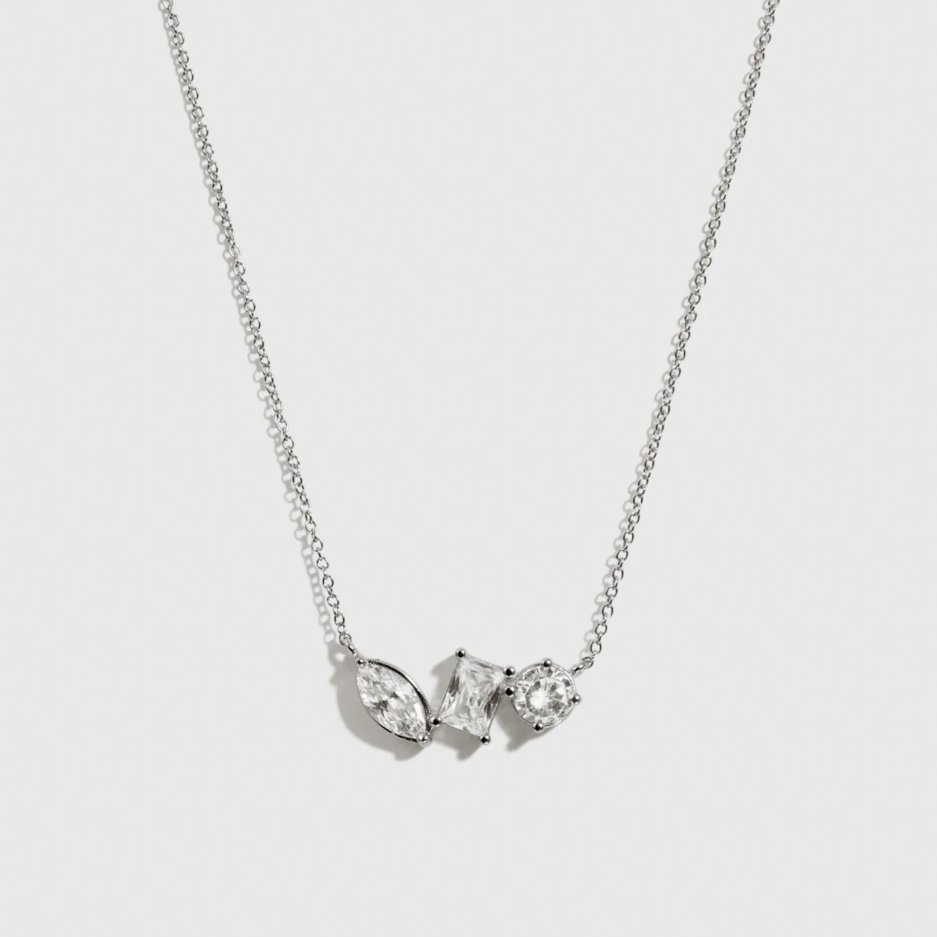 Trio-Cut Dainty Necklace
