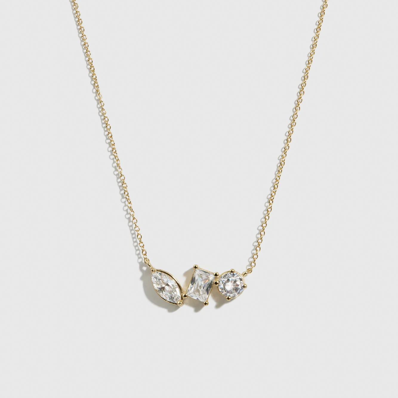 Trio-Cut Dainty Necklace