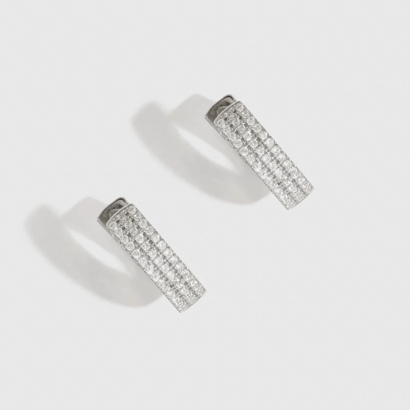 Triple Row Pavé Huggies
