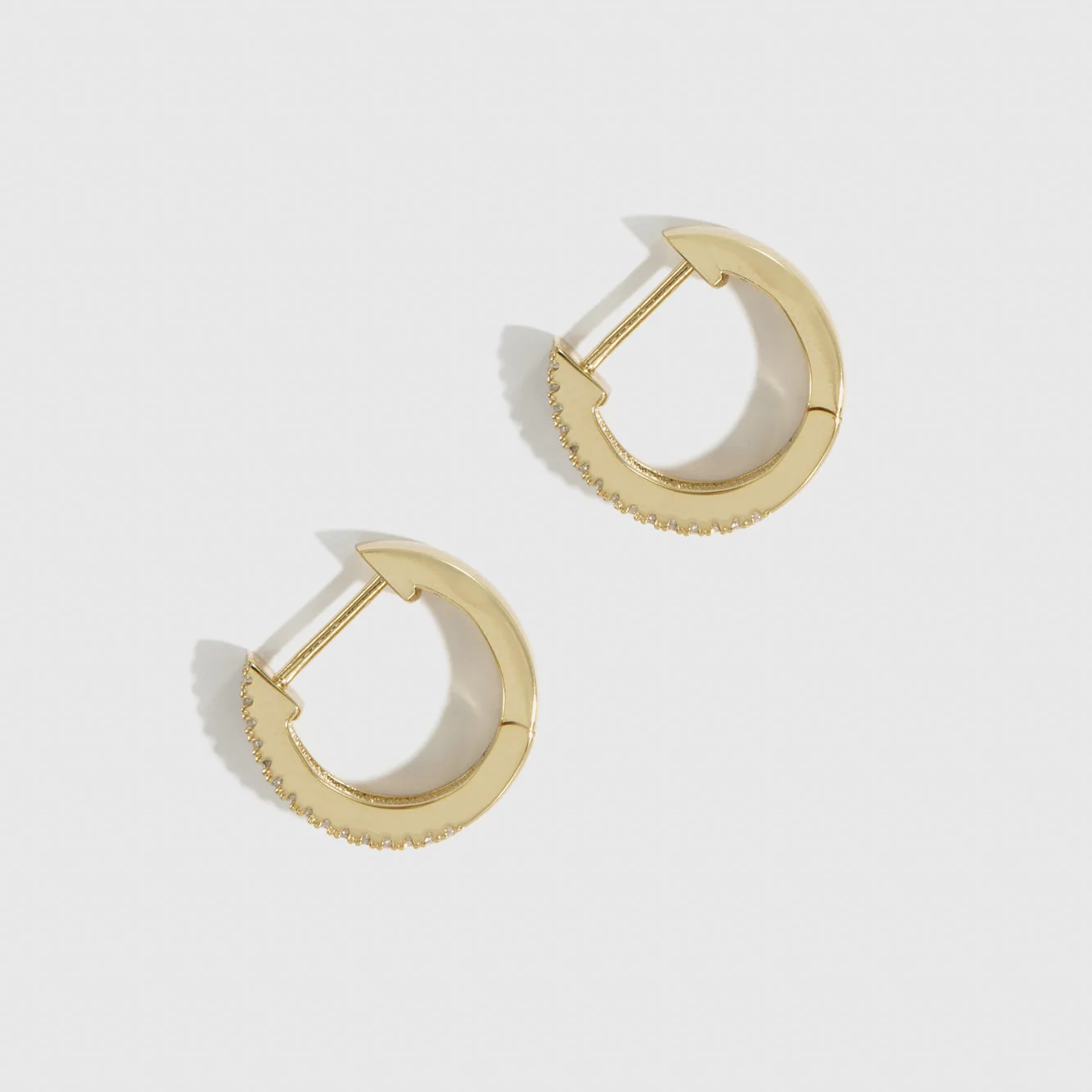 Triple Row Pavé Huggies - Image 3